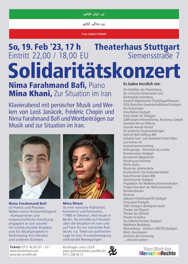  Solidaritätskonzert Iran am 19. 2. 23 - 17:00 Uhr